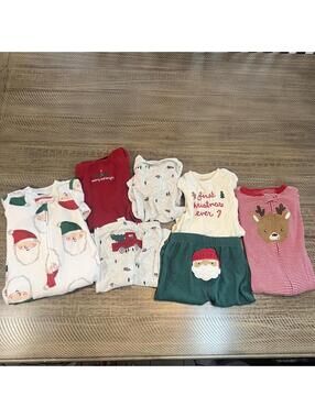 Carter's Baby Boy First Christmas Bundle - 7 Piece set - 9M